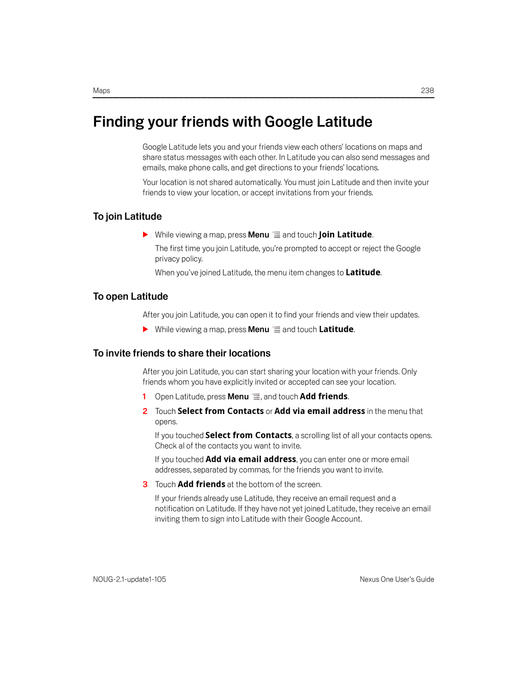 HTC HTCONEUNLOCKEDBLACK manual Finding your friends with Google Latitude, To join Latitude, To open Latitude 