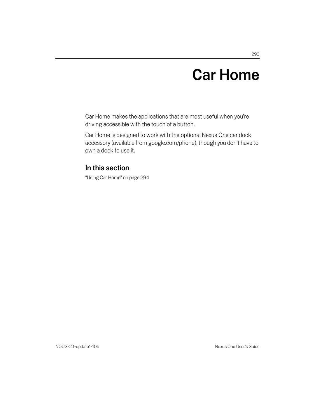 HTC HTCONEUNLOCKEDBLACK manual Using Car Home on 