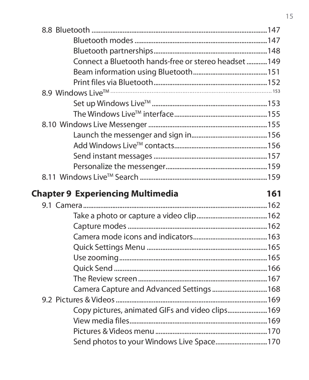 HTC KII0160 user manual Experiencing Multimedia 161 