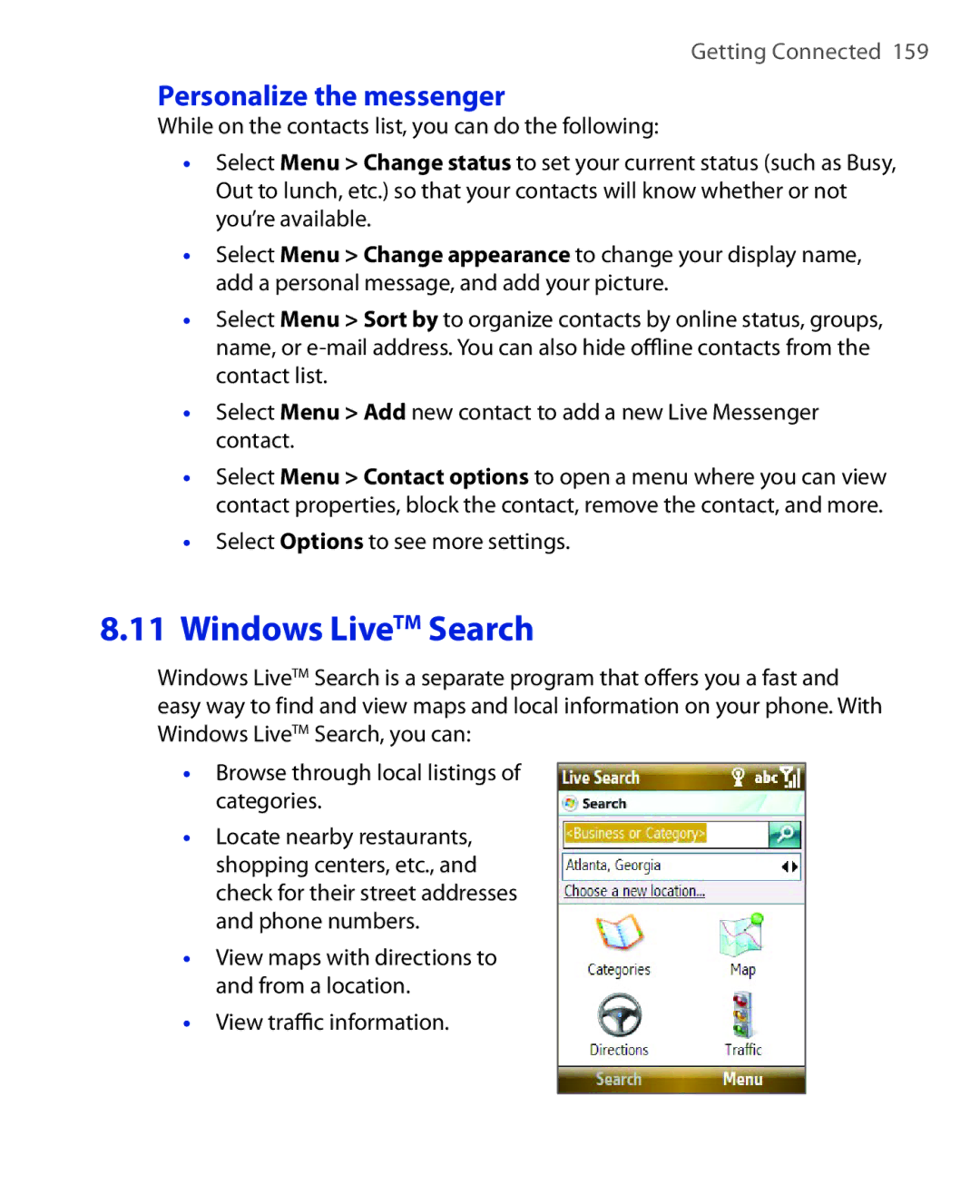 HTC KII0160 user manual Personalize the messenger, Select Options to see more settings 