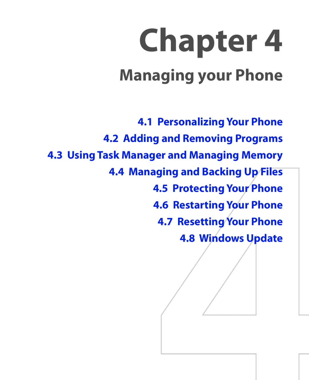 HTC KII0160 user manual Managing your Phone 