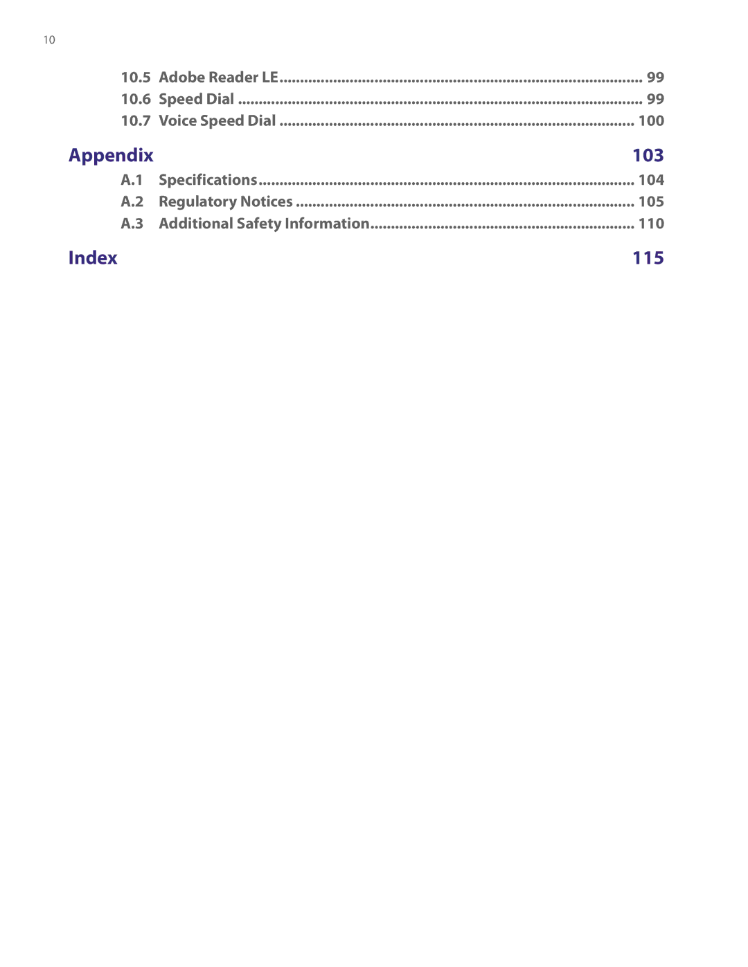 HTC LIBR100 user manual Appendix 103 