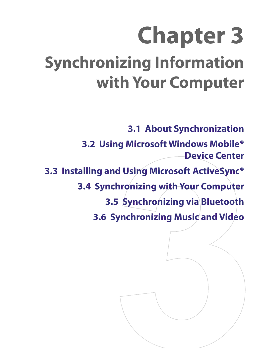 HTC LIBR100 user manual Synchronizing Information with Your Computer 