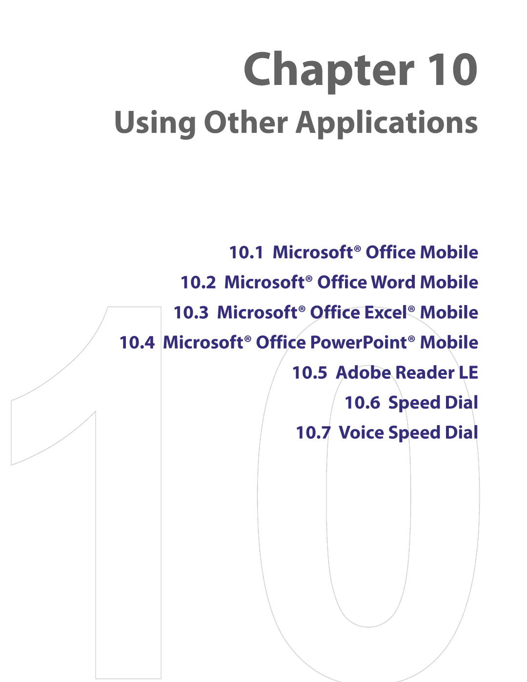 HTC LIBR100 user manual Using Other Applications 