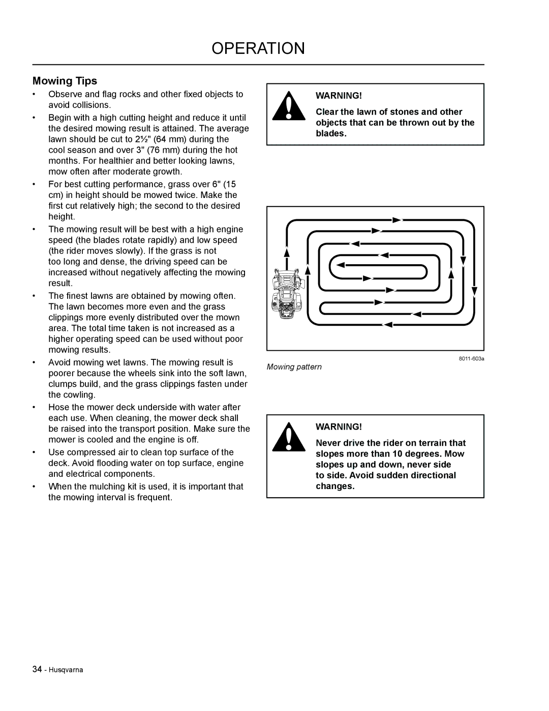 HTC LZC5227 / 965879701, LZC6130 / 965879801, LZ30 / 968999776, LZC5225 / 965879601 manual Mowing Tips 