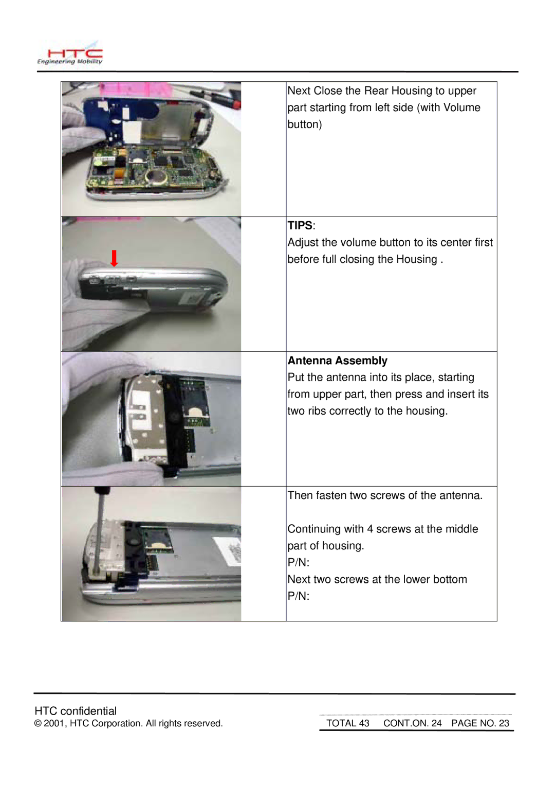 HTC MDA2 service manual Tips, Antenna Assembly 