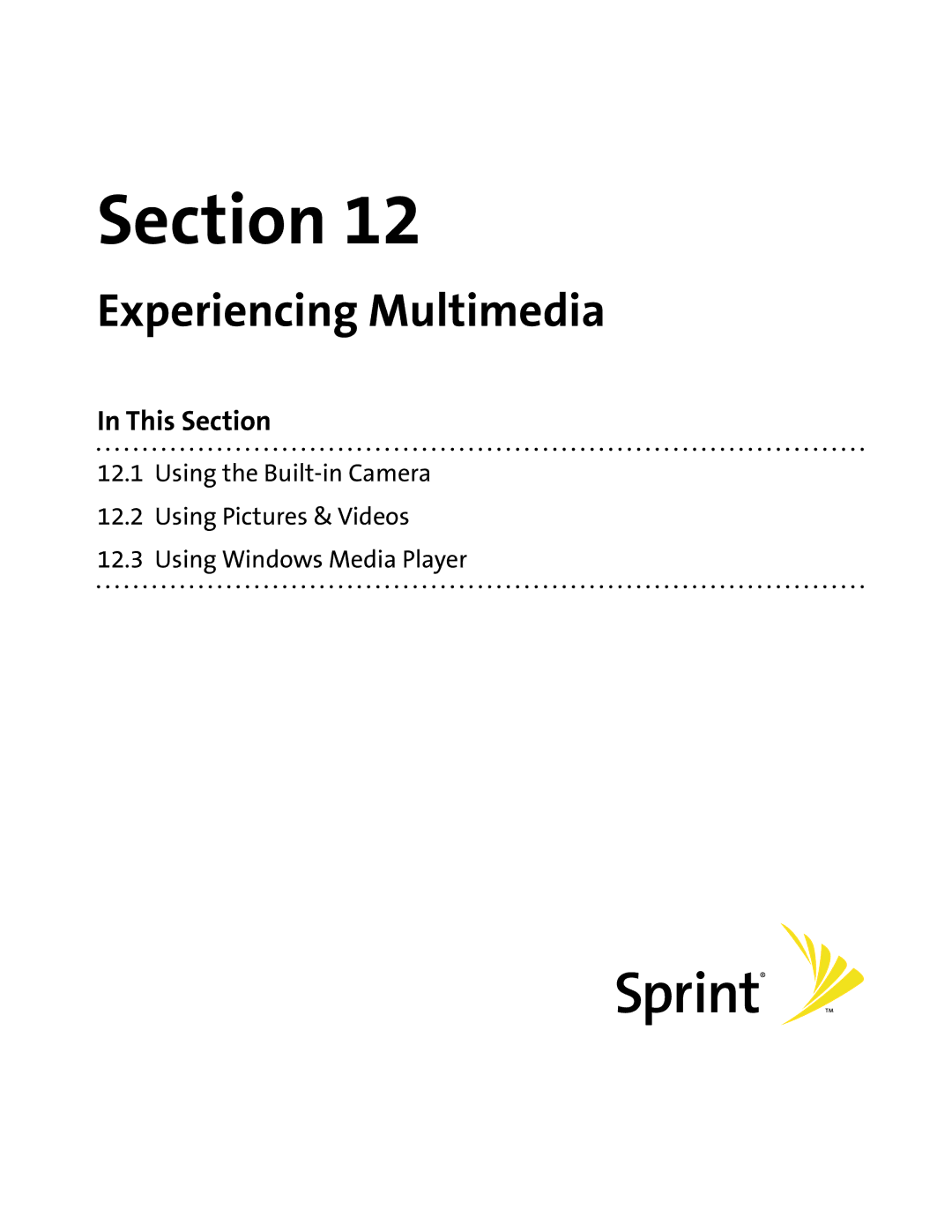 HTC Mogul manual Experiencing Multimedia, This Section 