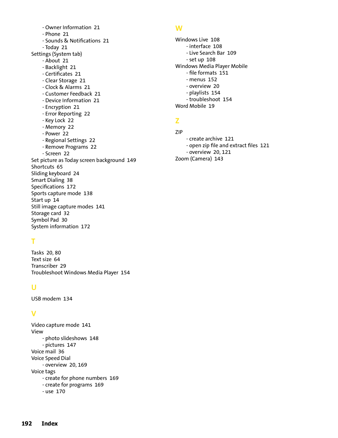 HTC Mogul manual Zip 