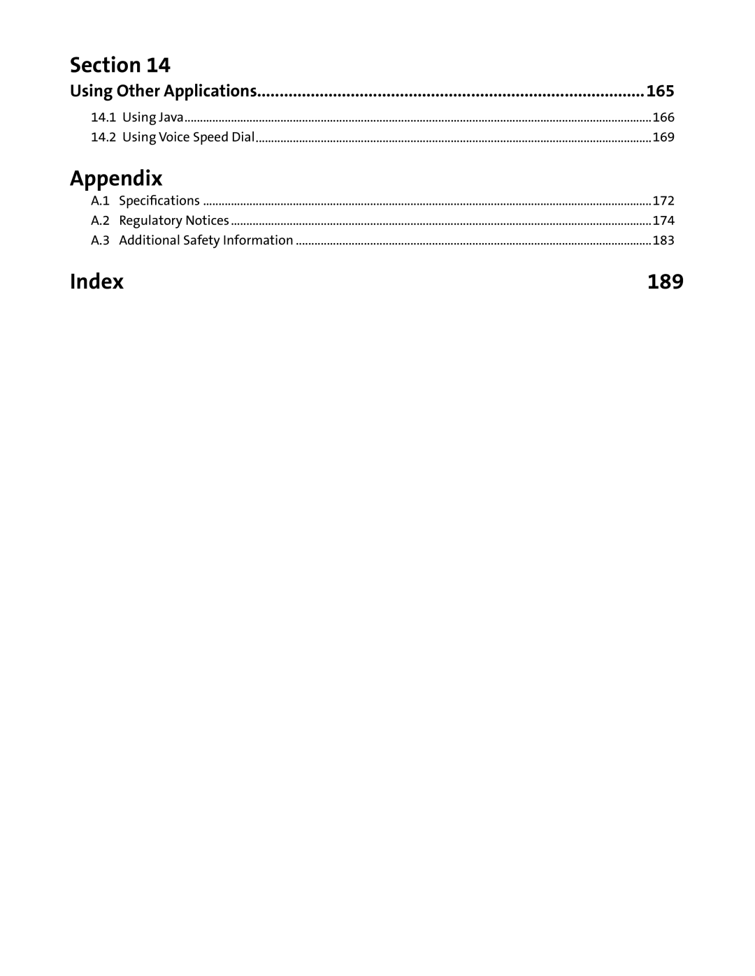 HTC Mogul manual Appendix, Index 189 