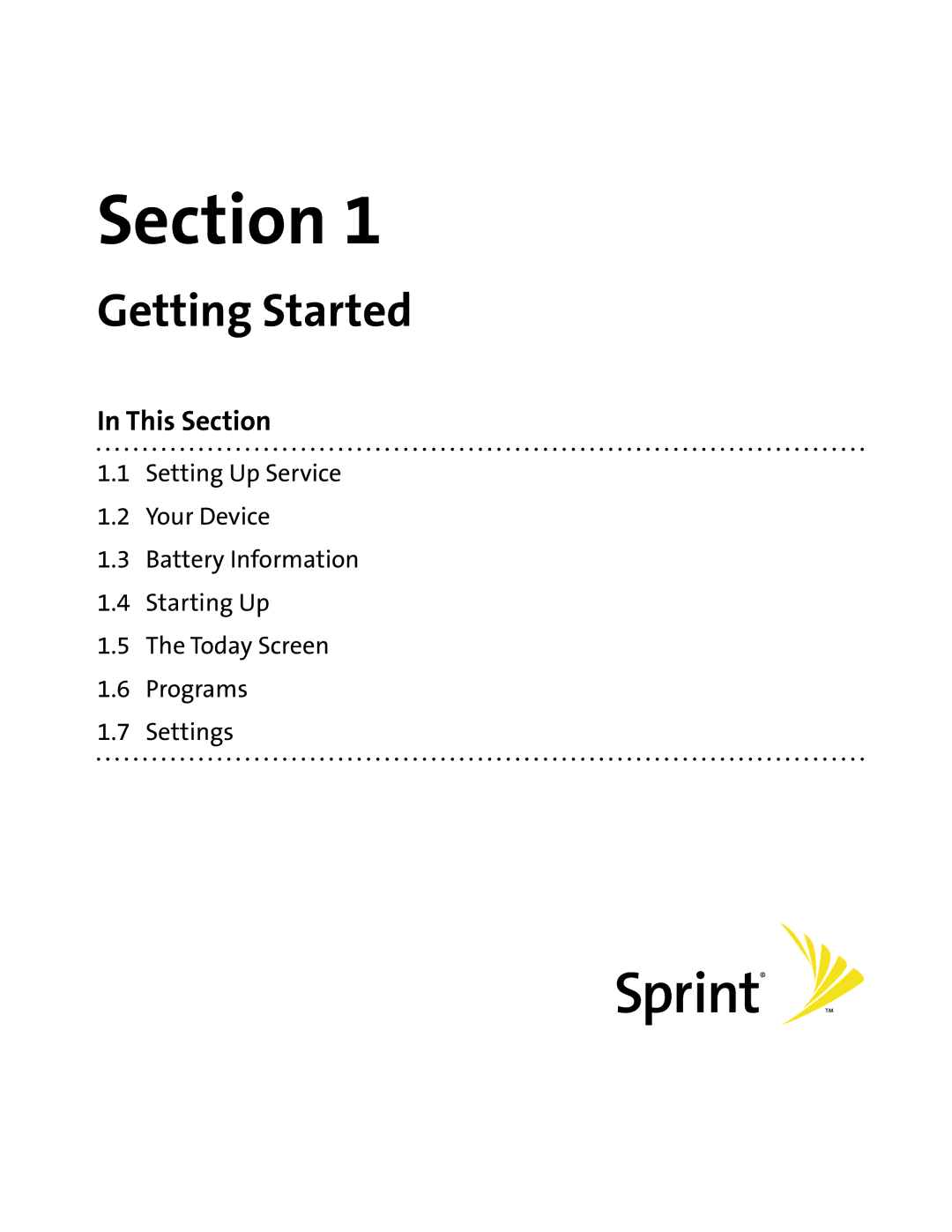 HTC Mogul manual Getting Started, This Section 