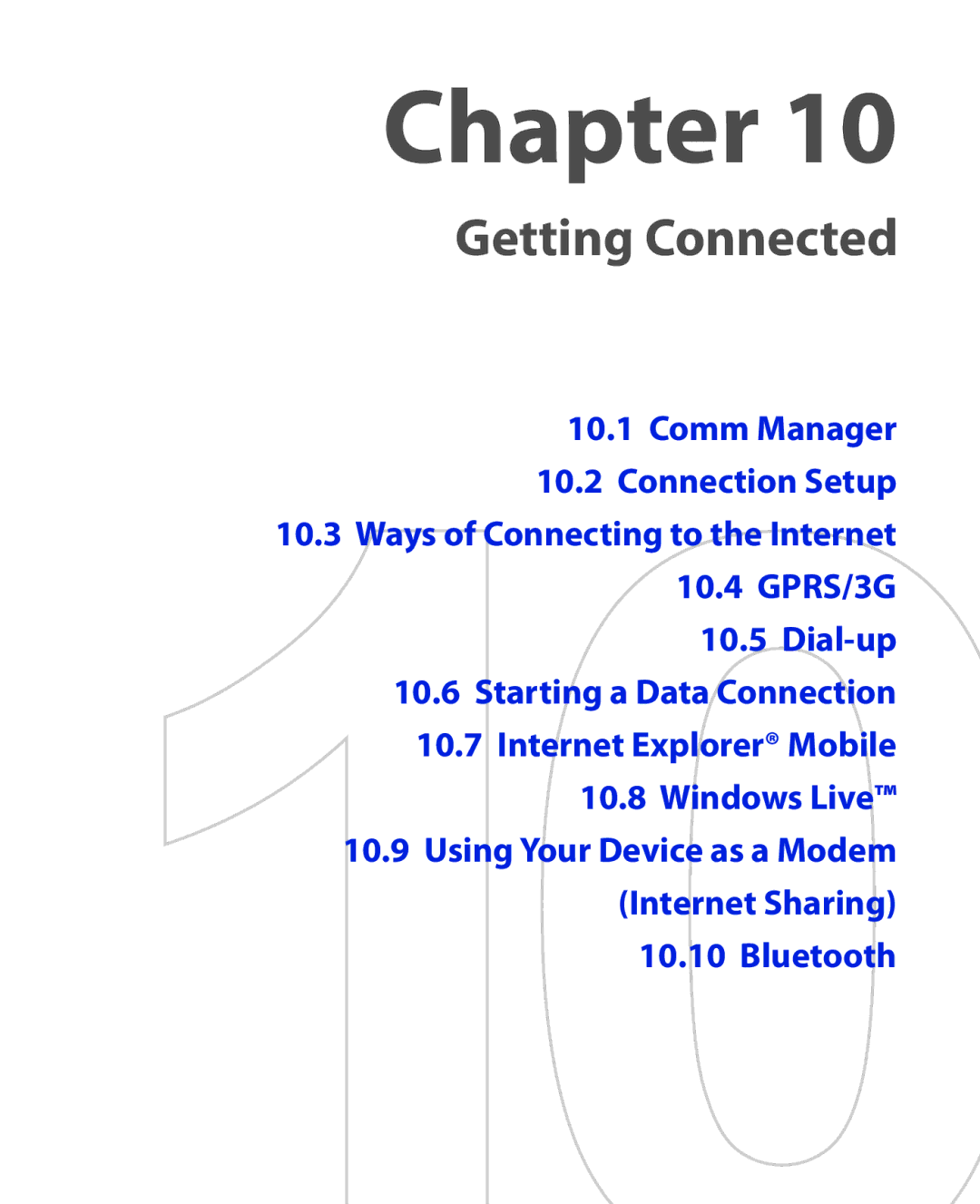 HTC NIKI100 user manual Getting Connected, Bluetooth 