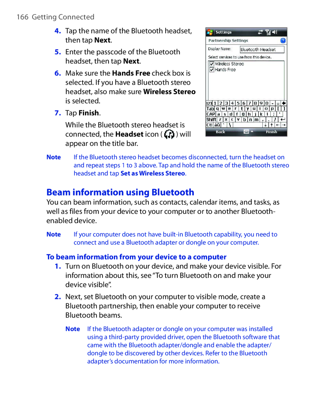 HTC NIKI100 user manual Beam information using Bluetooth, To beam information from your device to a computer 