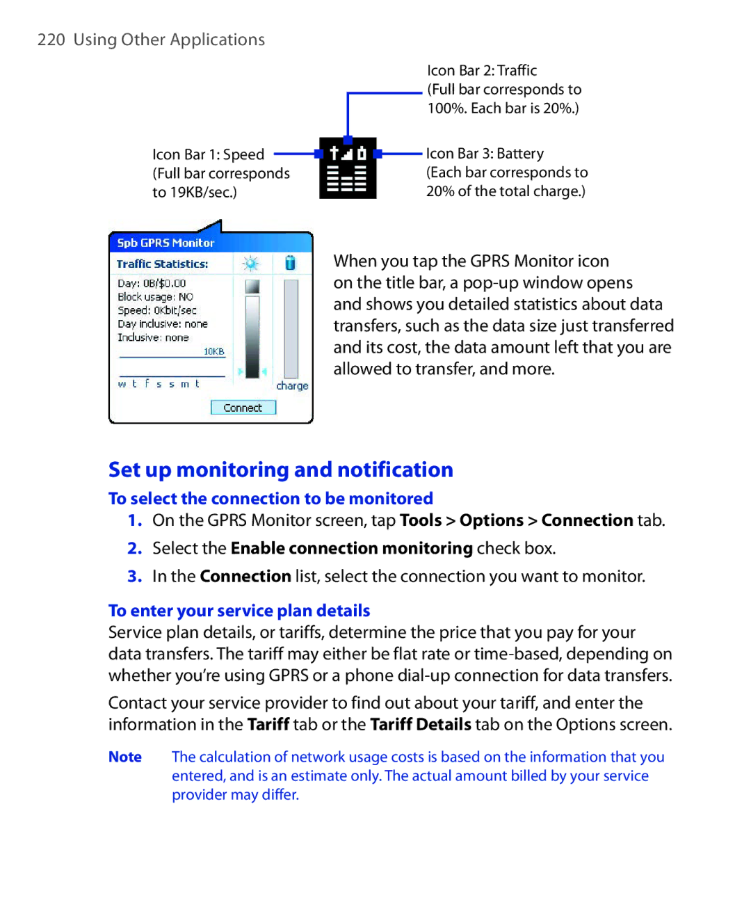 HTC NIKI100 user manual Set up monitoring and notification, To select the connection to be monitored 