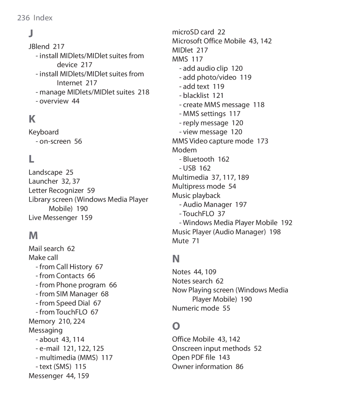 HTC NIKI100 user manual Launcher 32, 37 Letter Recognizer 