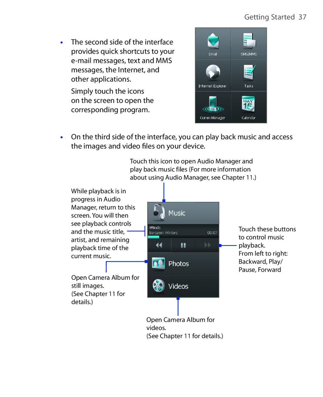 HTC NIKI100 user manual Open Camera Album for still images See for details 