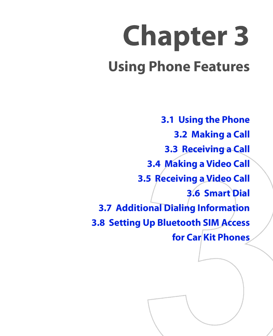 HTC NIKI100 user manual Using Phone Features 