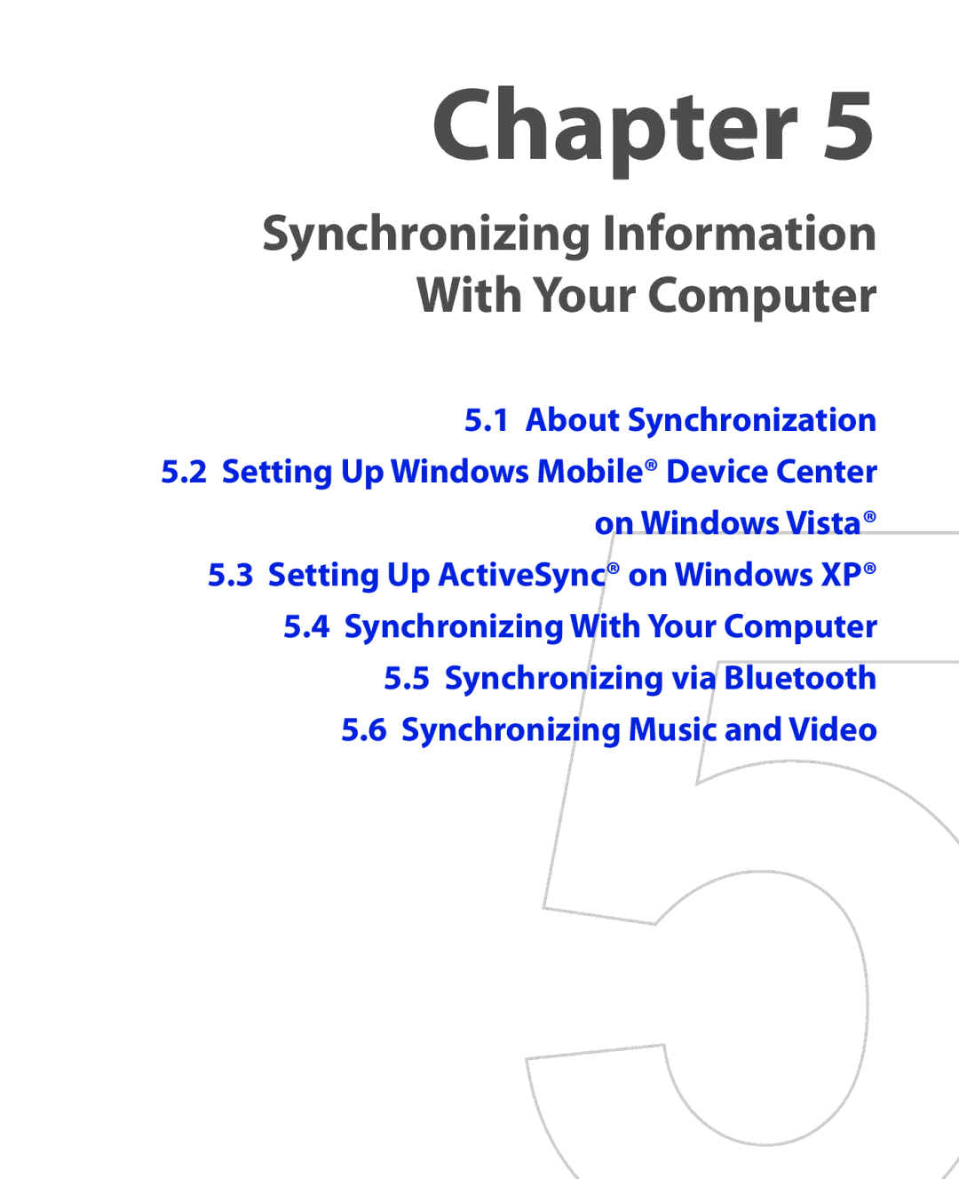 HTC NIKI100 user manual Synchronizing Information With Your Computer, About Synchronization 