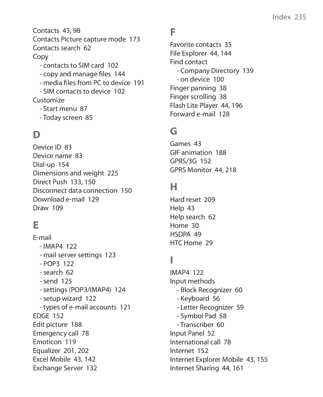 HTC NIKI160 user manual Hsdpa 