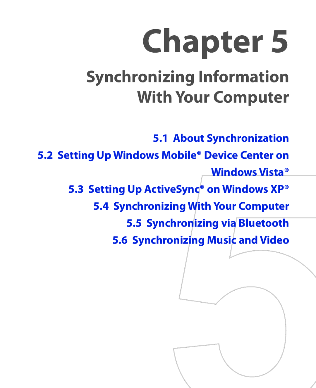 HTC NIKI160 user manual Synchronizing Information With Your Computer, About Synchronization 