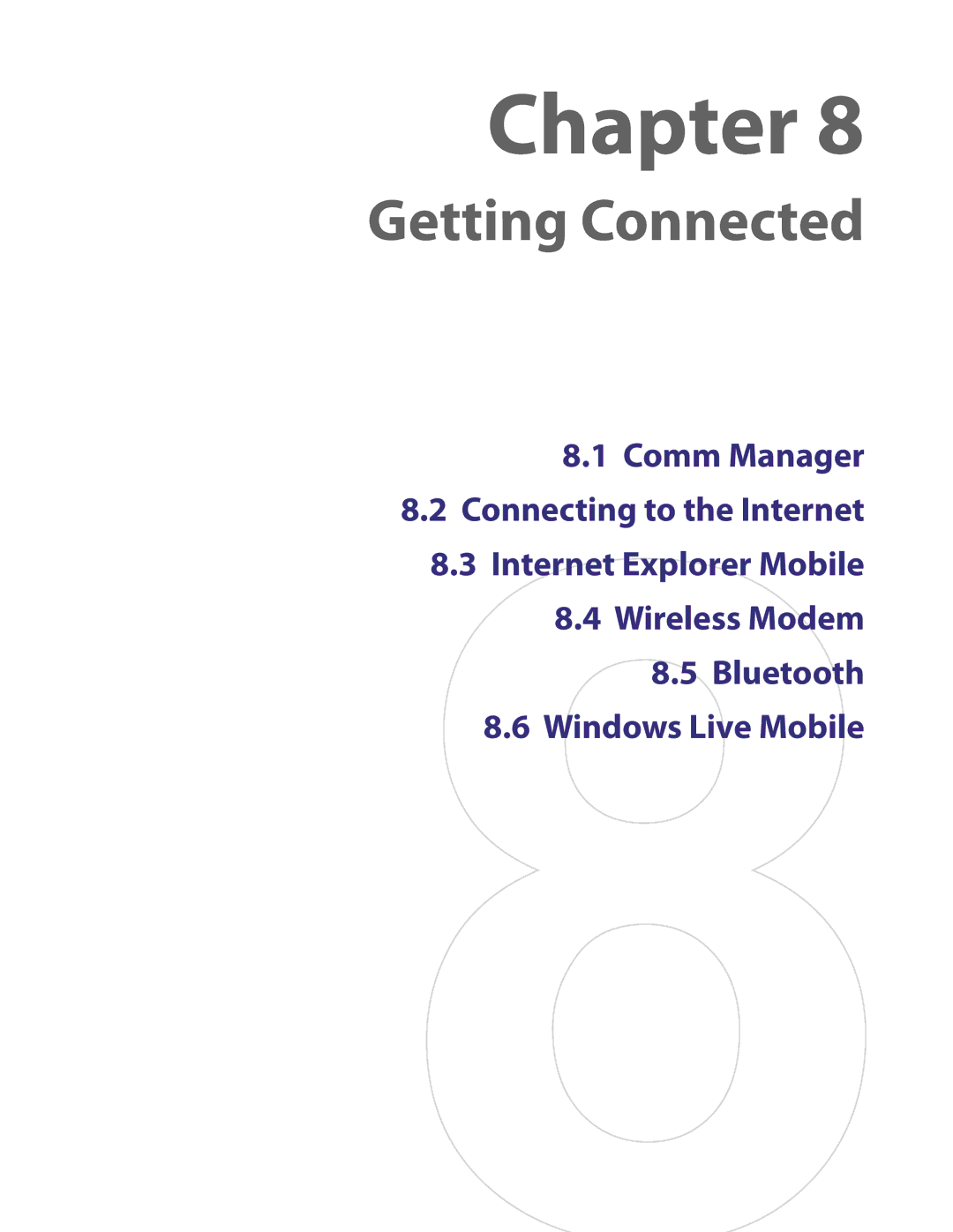 HTC NM8LIBR100 user manual Getting Connected 