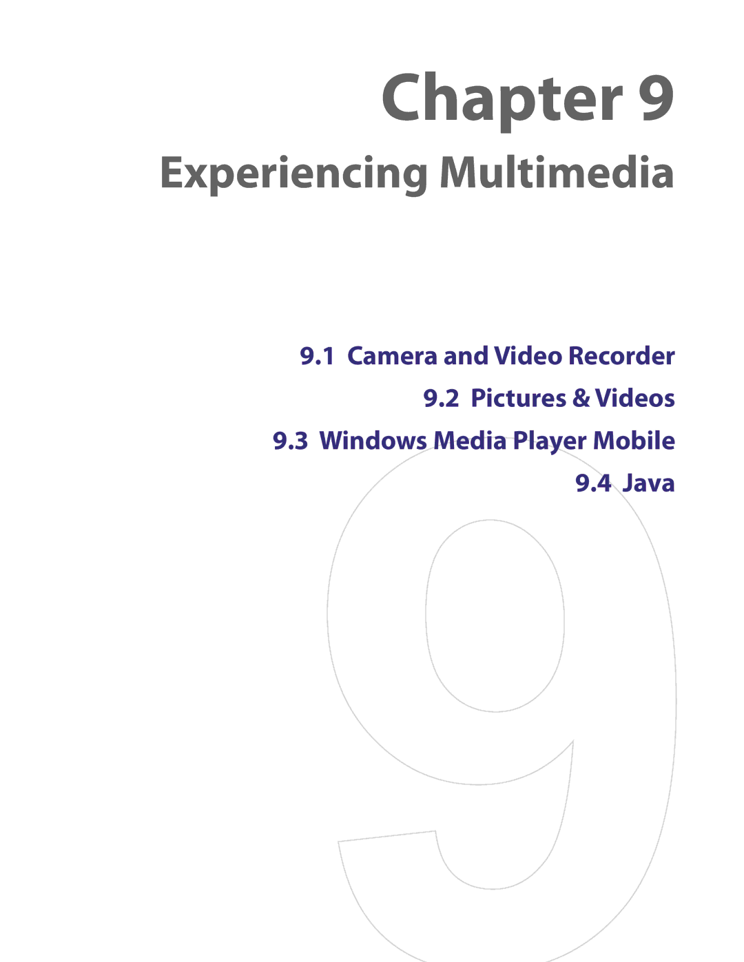 HTC NM8LIBR100 user manual Experiencing Multimedia 