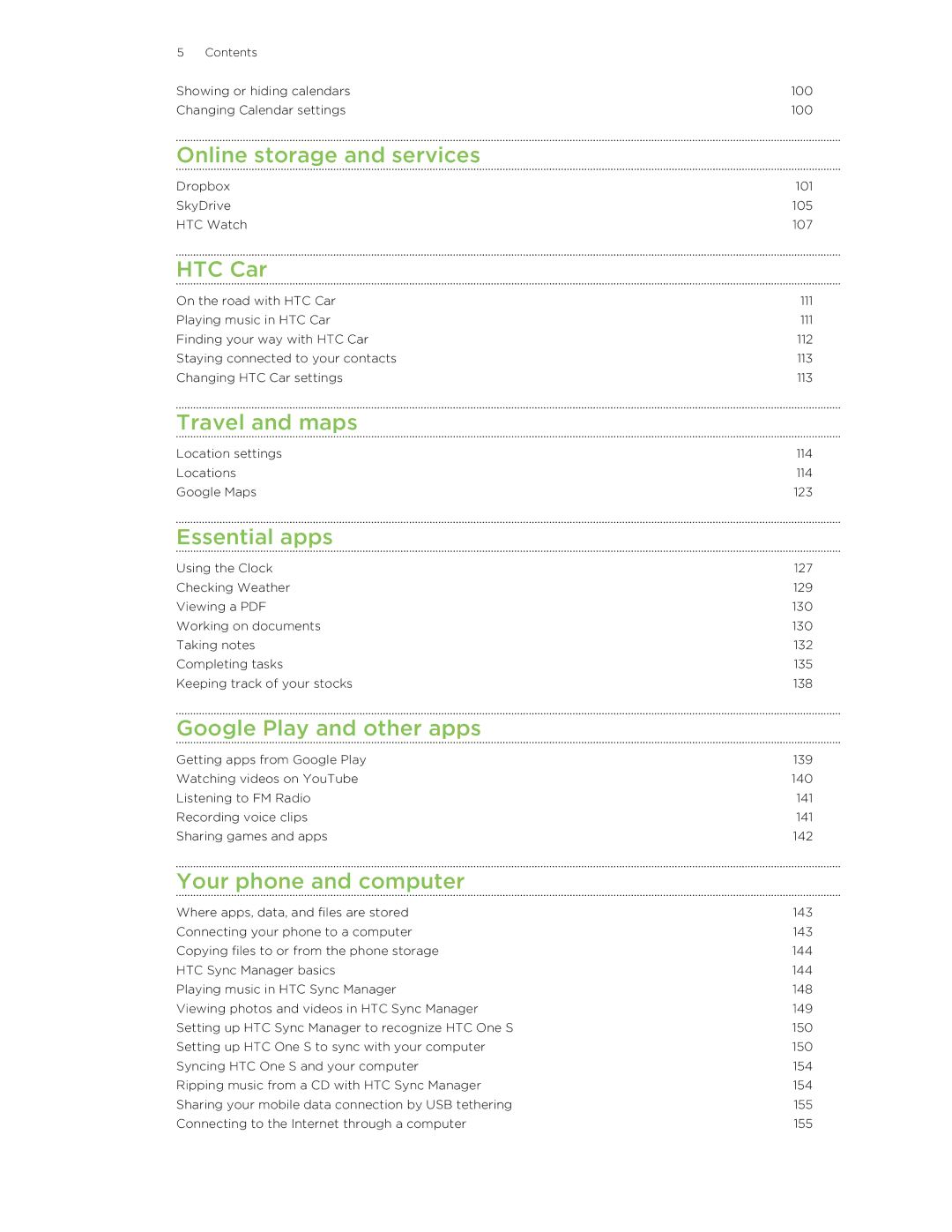 HTC ONESTMB manual Online storage and services 