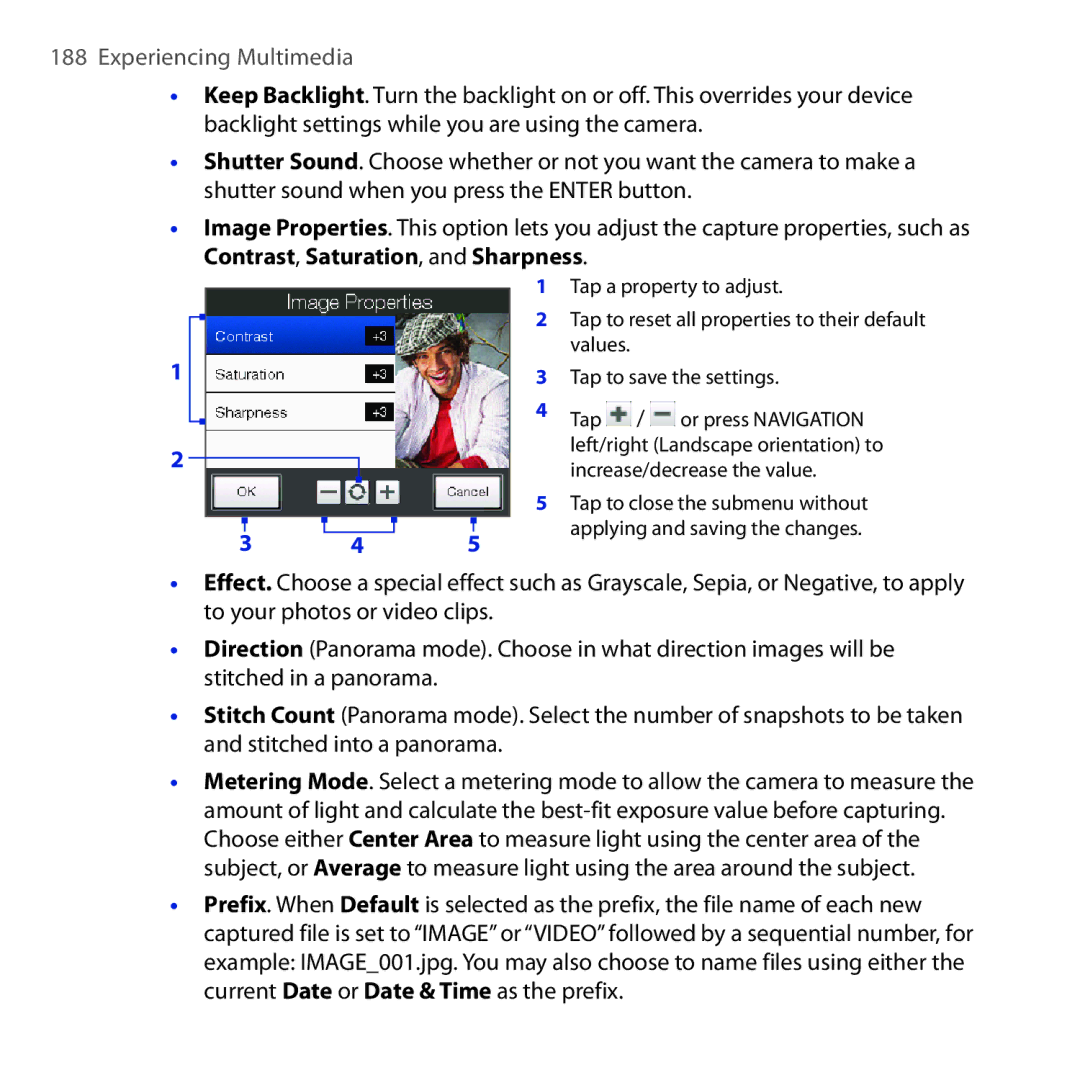 HTC OPAL100 user manual Experiencing Multimedia 