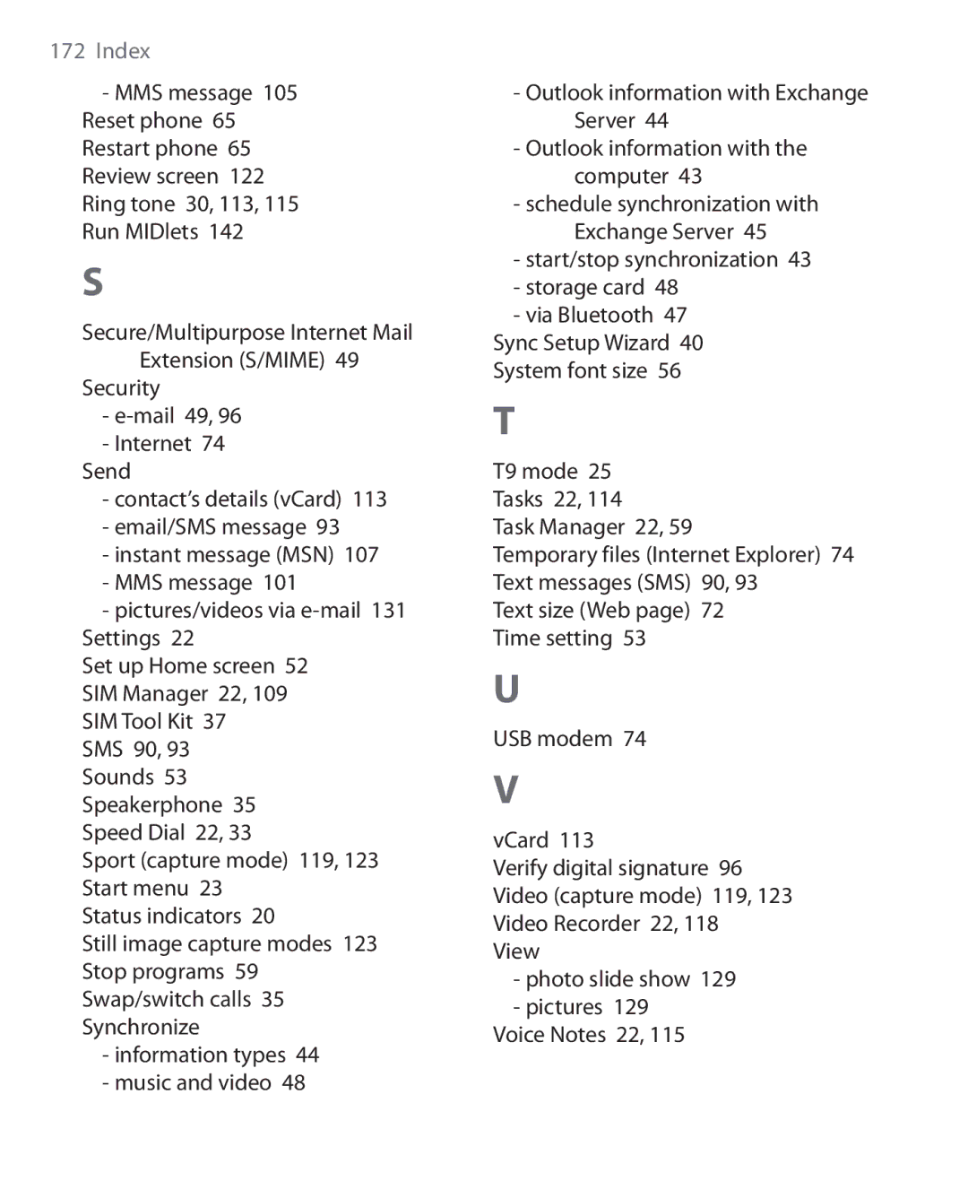 HTC OXYG100 user manual T9 mode 25 Tasks 22 