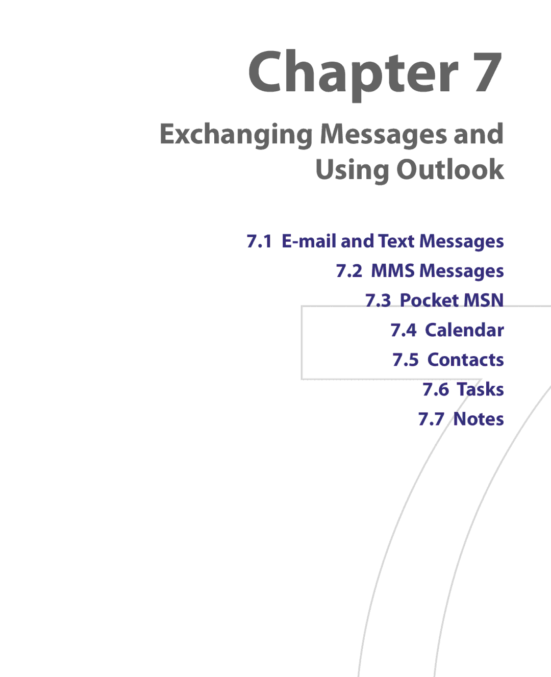 HTC P3400 manual Exchanging Messages and Using Outlook 