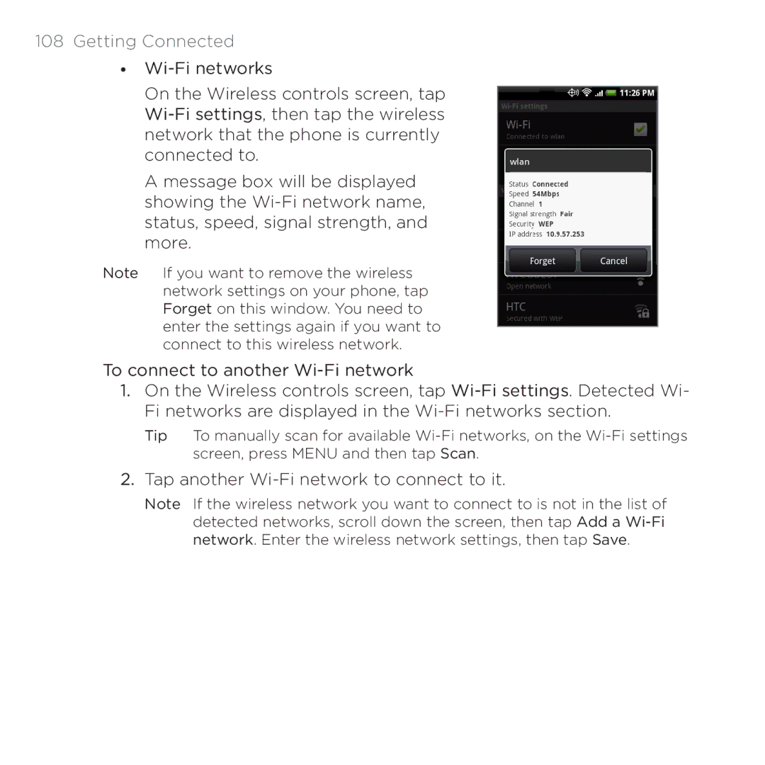 HTC PB00100 user manual Getting Connected 