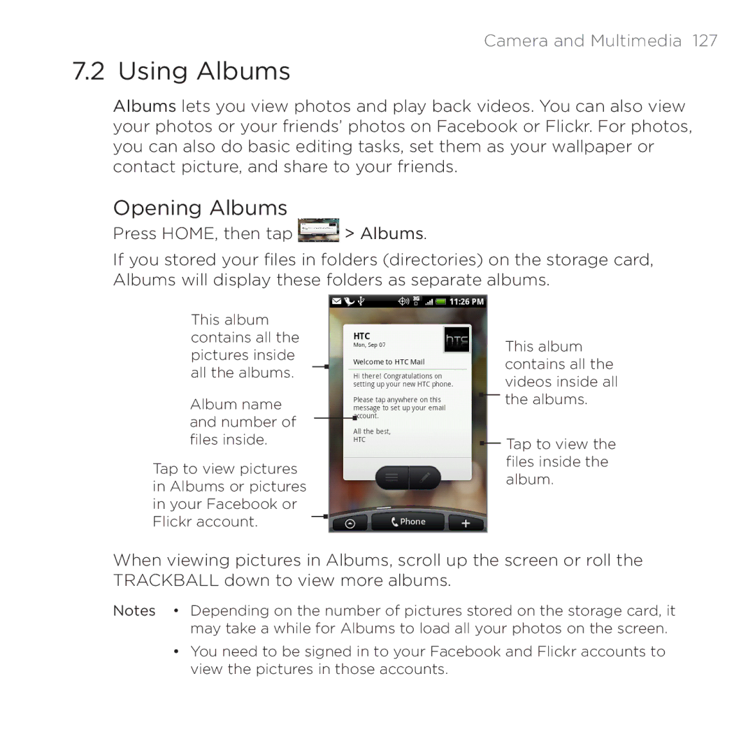 HTC PB00100 user manual Using Albums, Opening Albums 