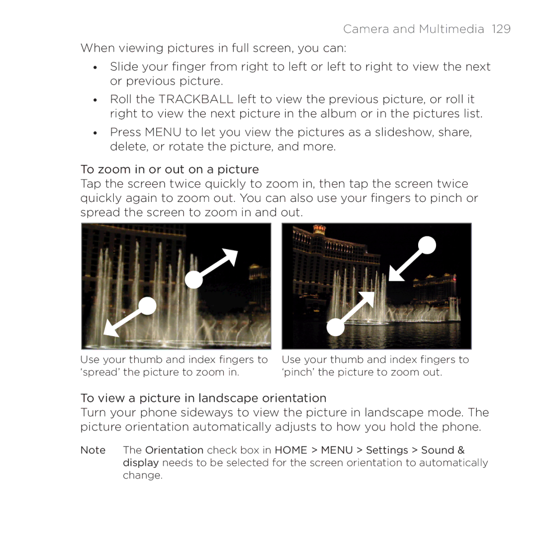 HTC PB00100 user manual Camera and Multimedia 