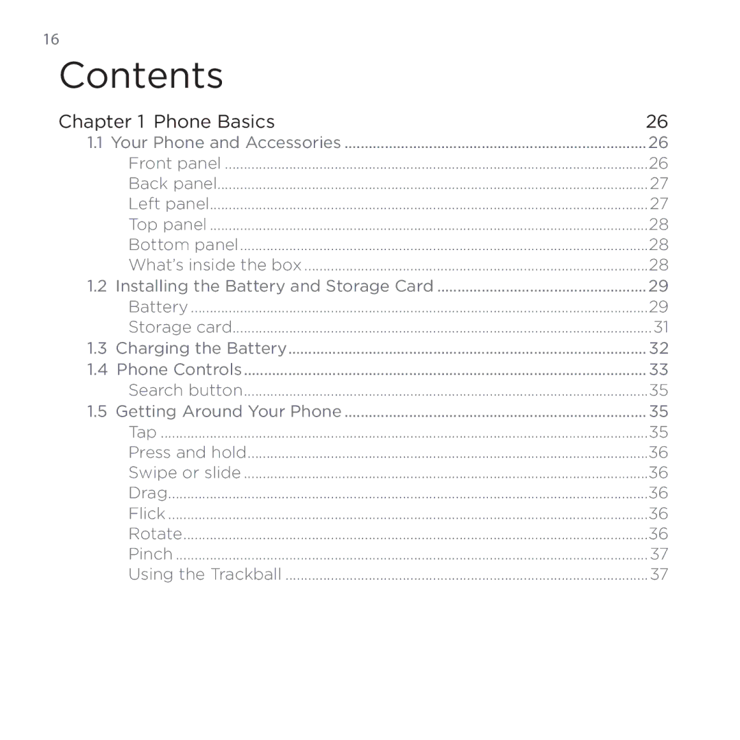 HTC PB00100 user manual Contents 