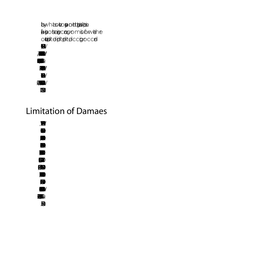 HTC PB00100 user manual Limitation of Damages 