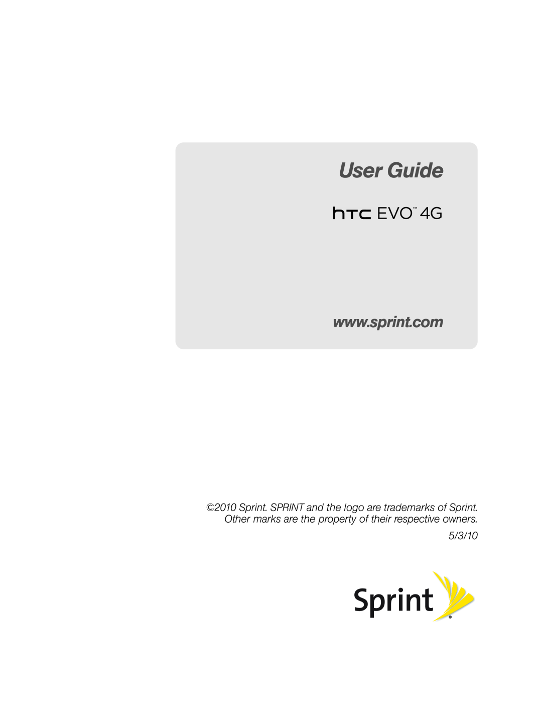 HTC HTC EVO 4G, PC36100 manual User Guide, 5/3/10 