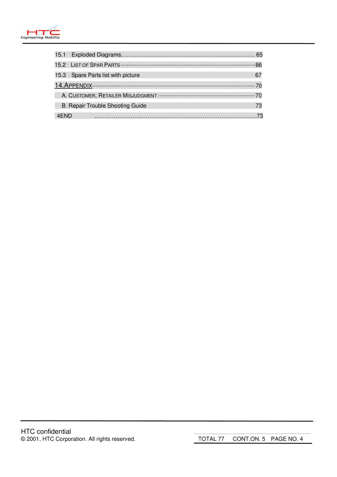 HTC PDA PHONE II, Andes service manual 4END 