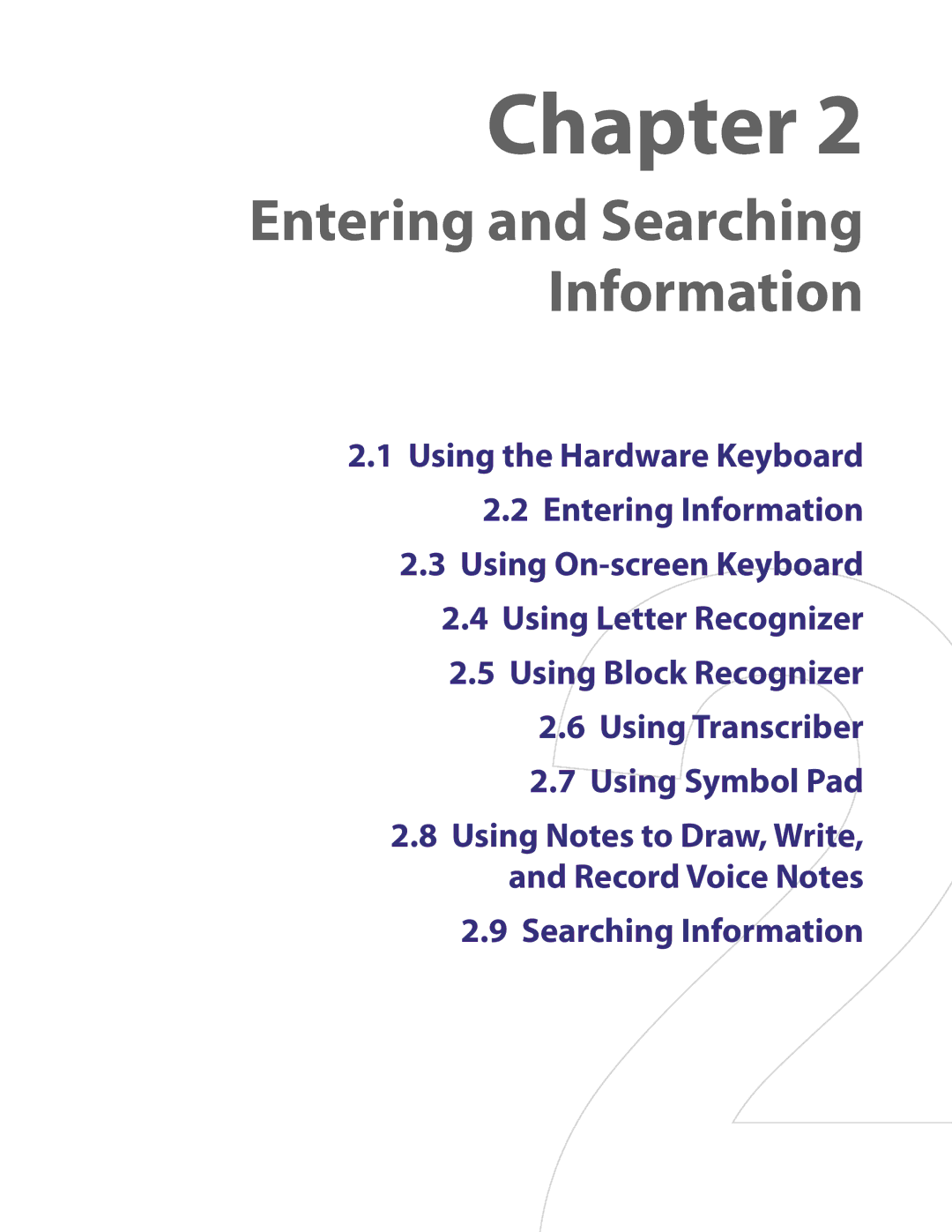 HTC PDA Phone user manual Entering and Searching Information 