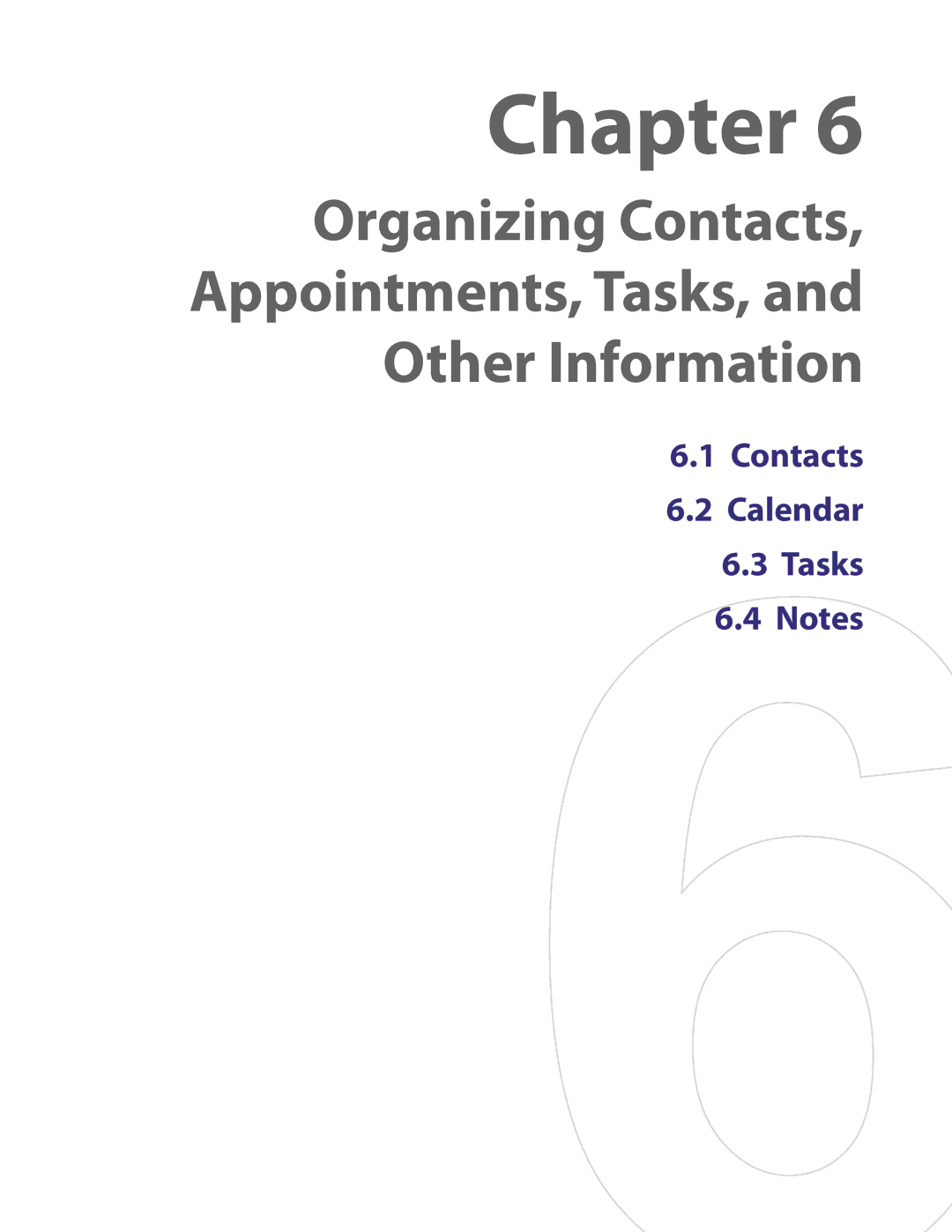 HTC PDA Phone user manual Organizing Contacts Appointments, Tasks, Other Information 