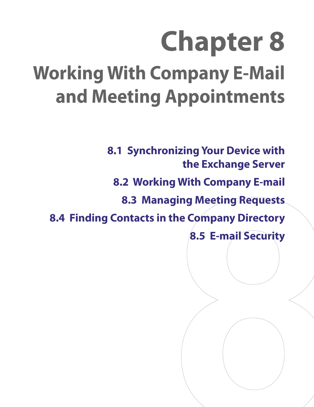 HTC PDA Phone user manual Working With Company E-Mail and Meeting Appointments 