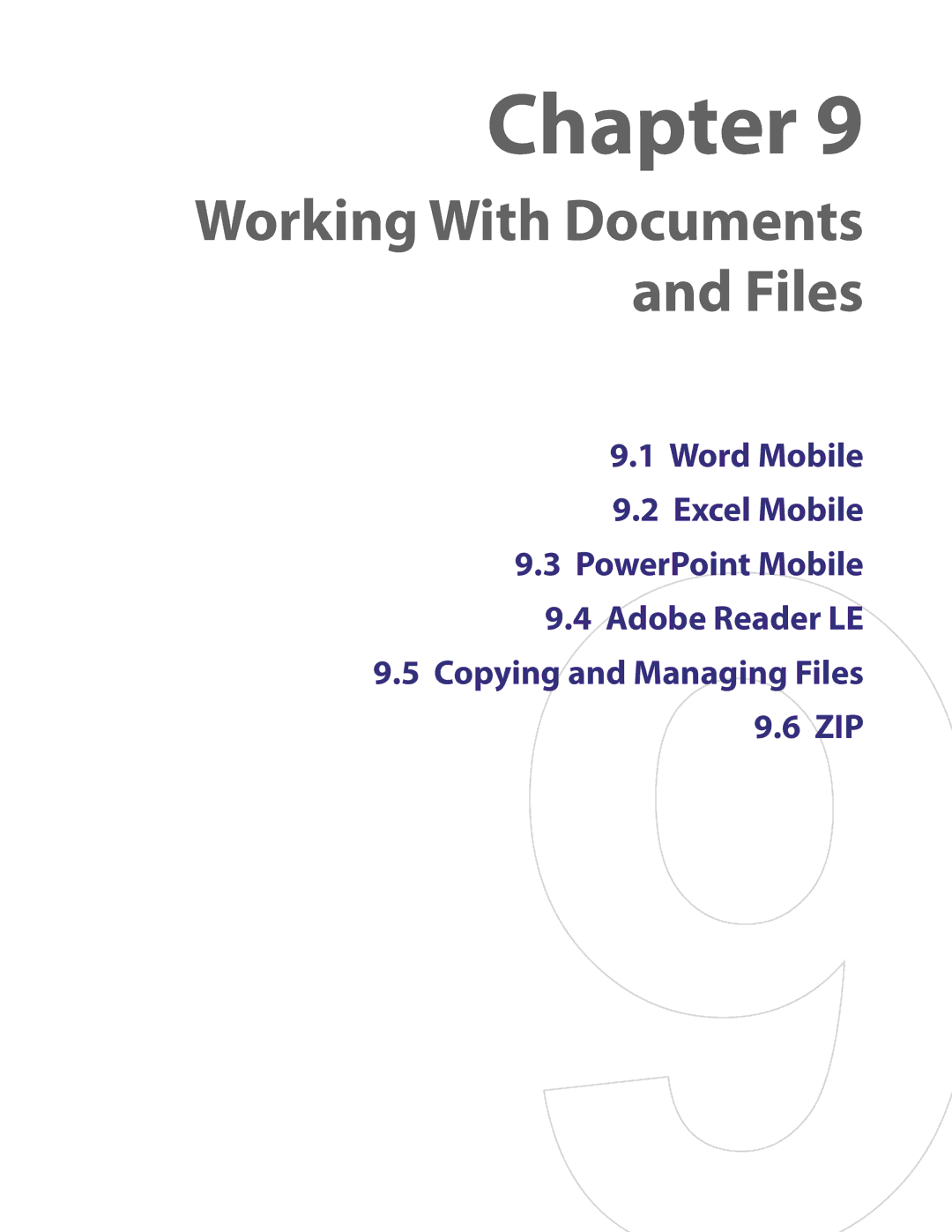 HTC PDA Phone user manual Working With Documents and Files 