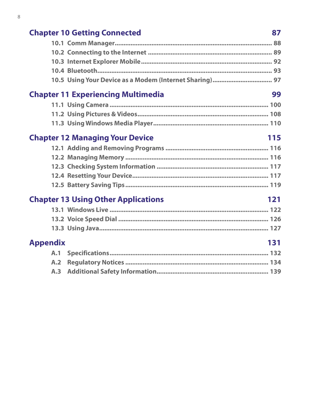 HTC PDA Phone user manual Experiencing Multimedia 