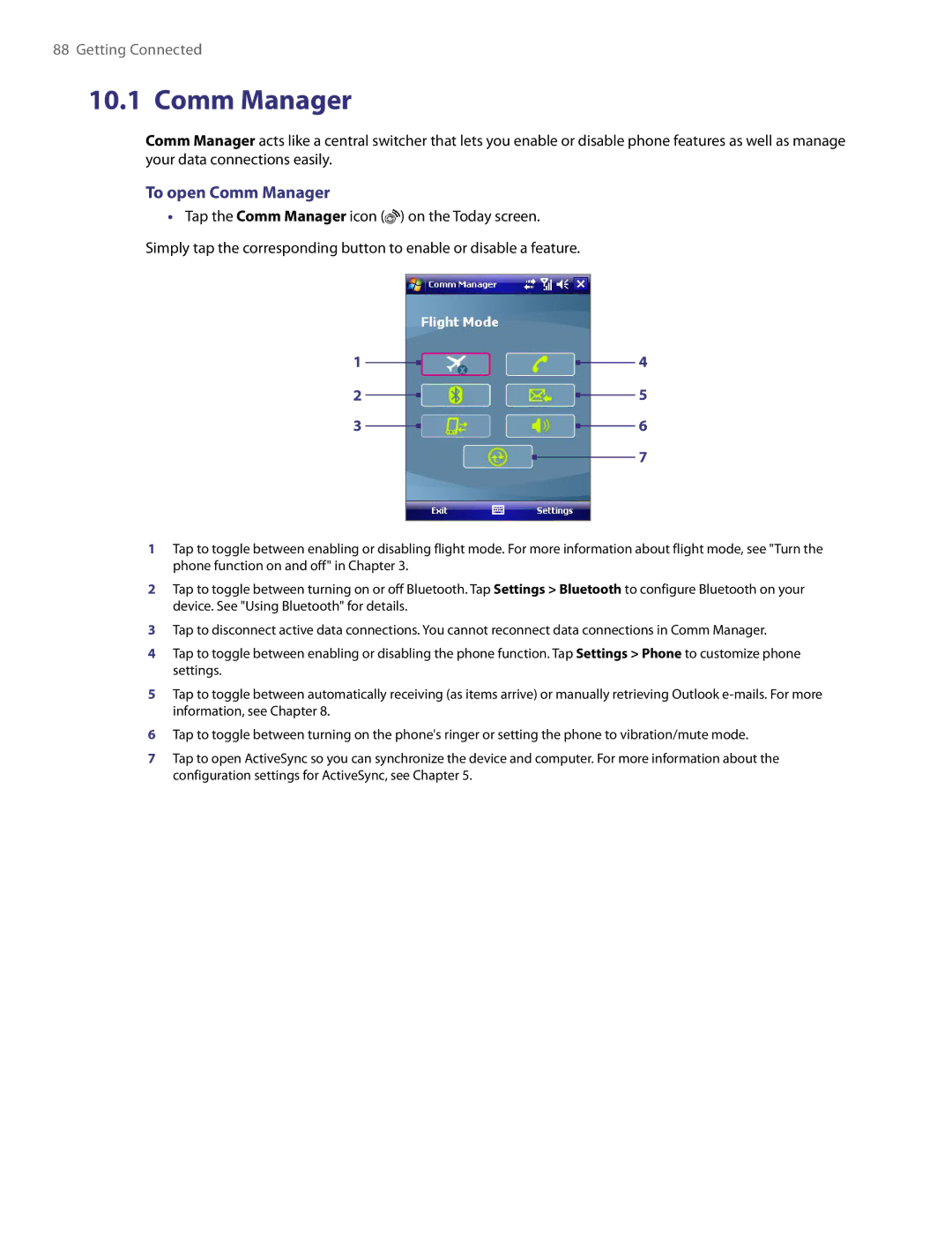 HTC PDA Phone user manual To open Comm Manager 