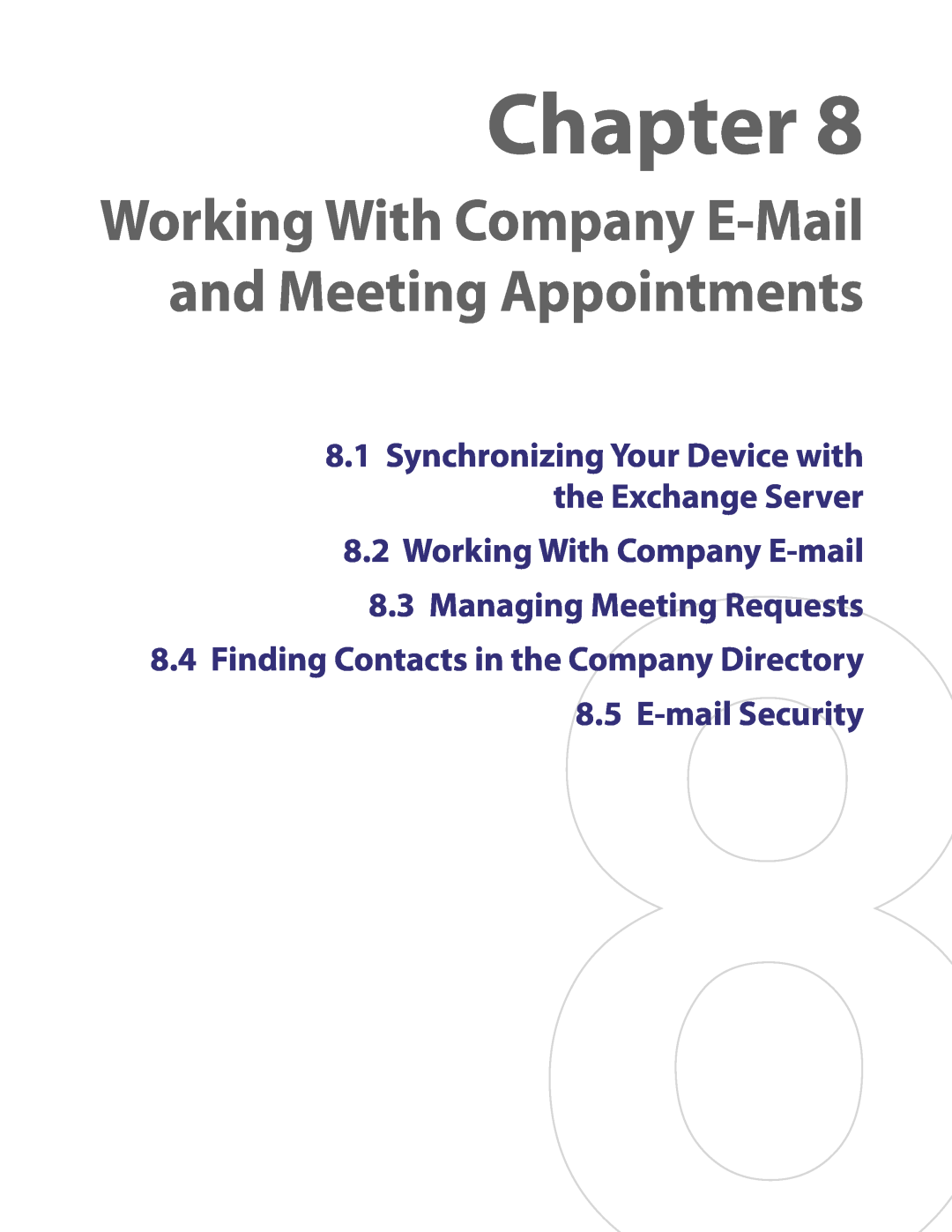 HTC PDA Phone user manual Working With Company E-mail 8.3 Managing Meeting Requests, Chapter 