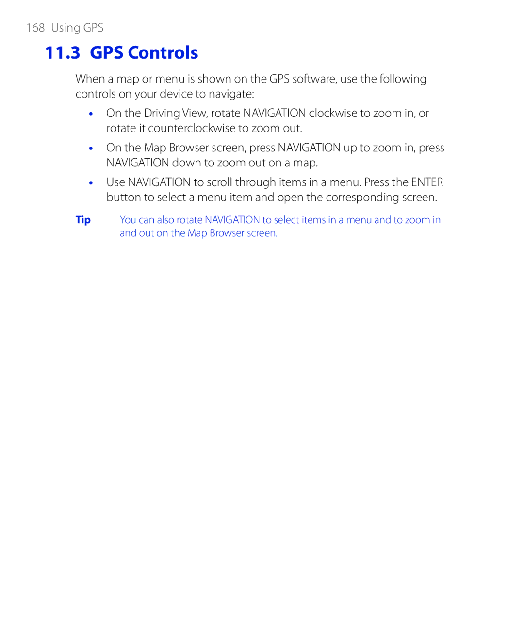 HTC PHAR100 user manual GPS Controls 