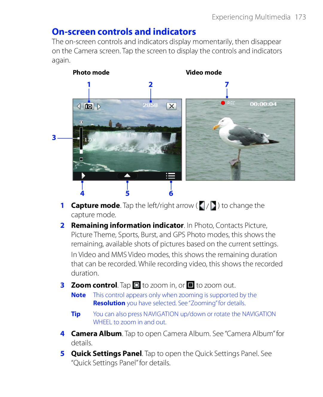 HTC PHAR100 user manual On-screen controls and indicators 