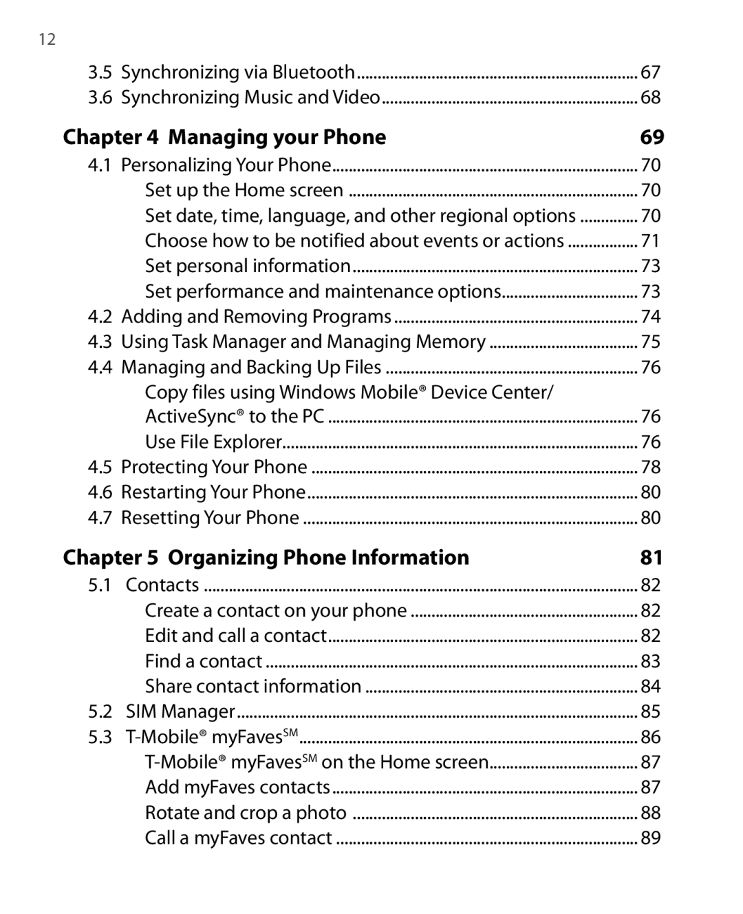 HTC PHOE100 user manual Set performance and maintenance options, Copy files using Windows Mobile Device Center 