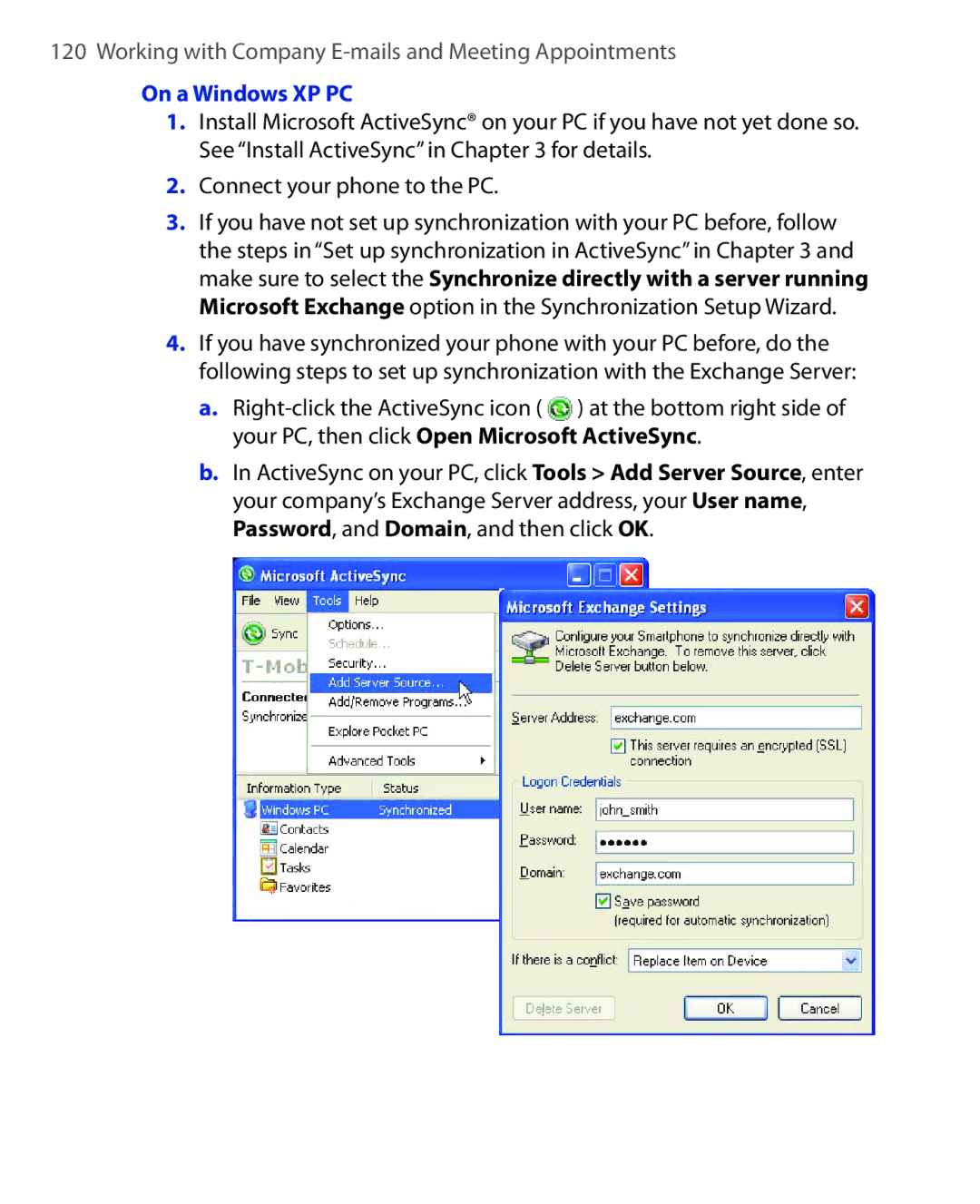 HTC PHOE100 user manual On a Windows XP PC 