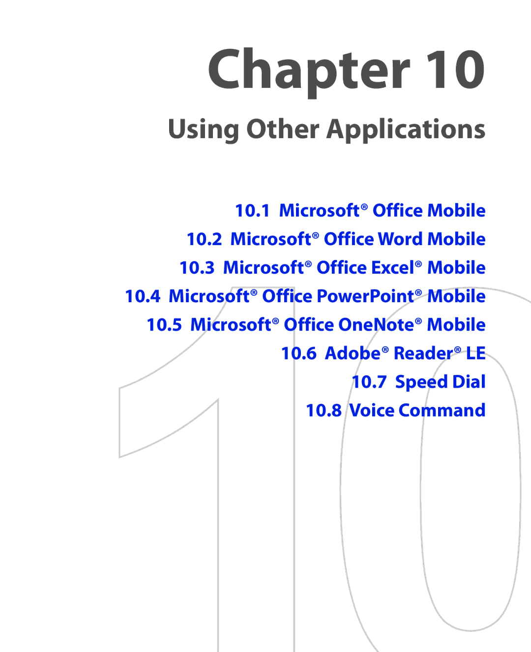 HTC PHOE100 user manual Using Other Applications 