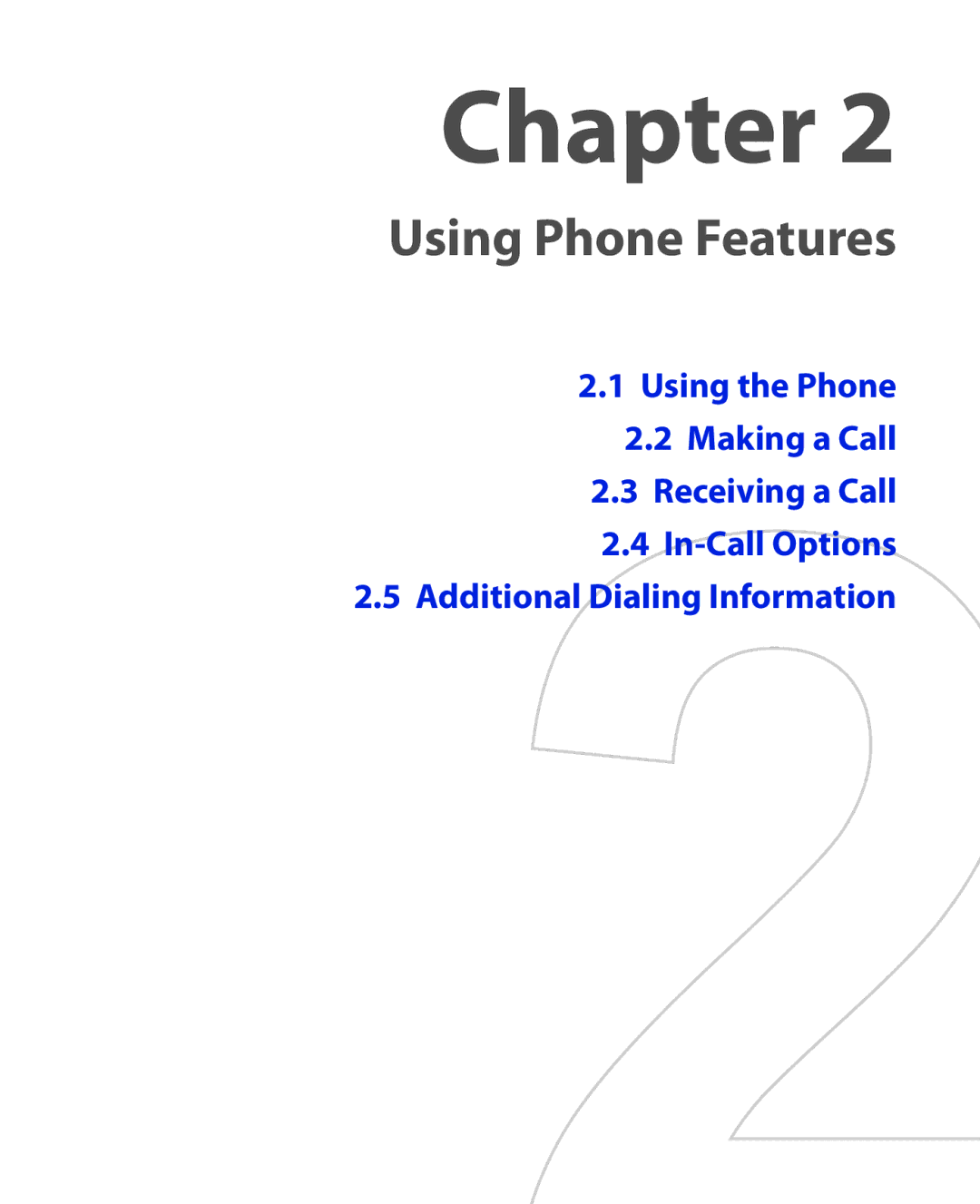 HTC PHOE100 user manual Using Phone Features 