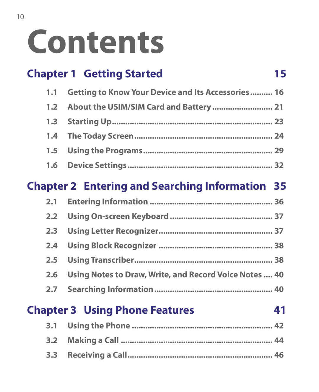 HTC Pocket PC Phone user manual Contents 